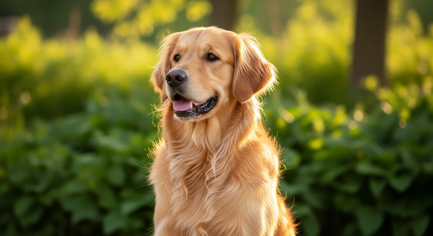 Golden Retriever displaying classic yellow ee coat produced by the E locus