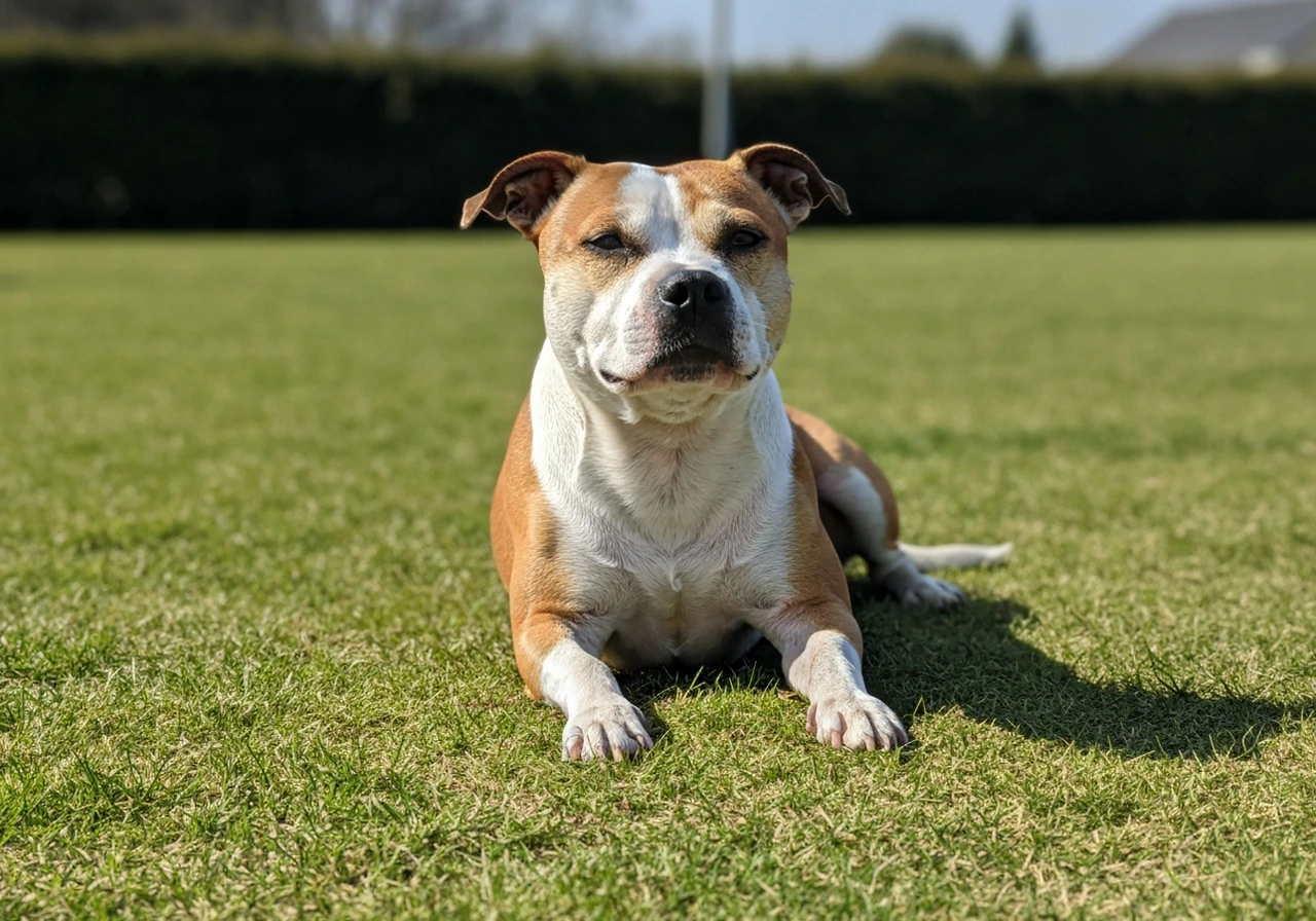 Staffordshire Bull Terrier adult standing proud